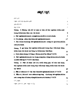 Luận văn Tăng cường vận dụng thử nghiệm kiểm soát trong kiểm toán tài chính tại Công ty Kiểm toán Việt Nam (VACO)