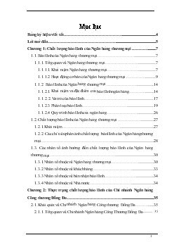 Chuyên đề Nâng cao chất lượng bảo lãnh của chi nhánh ngân hàng công thương Đống Đa