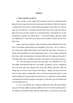 Luận văn Dịch vụ khách sạn trong hoạt động của ngân hàng nông nghiệp và phát triển nông thôn Việt Nam