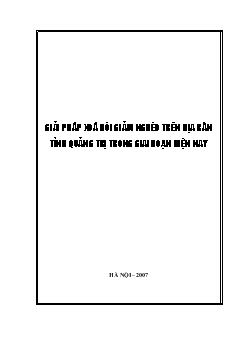 Luận văn Giải pháp xoá đói giảm nghèo trên địa bàn tỉnh quảng trị trong giai đoạn hiện nay