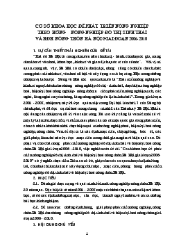 Đề tài Cơ sở khoa học để phát triển nông nghiệp theo hướng nông nghiệp đô thị sinh thái và hđh nông thôn hà nội giai đoạn 2006-2010