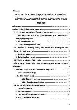 Đề tài Phát triển kinh tế hộ nông dân theo hướng sản xuất hàng hoá ở đồng bằng Sông Hồng