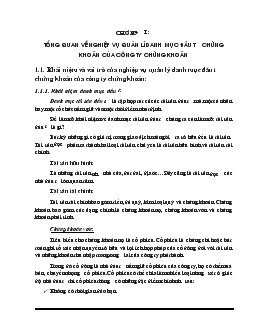 Đề tài Thực trạng hoạt động quản lí danh mục đầu tư tại công ty chứng khoán ngân hàng đầu tư và phát triển Việt Nam
