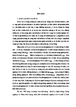 Luận văn Mở rộng và nâng cao chất lượng dịch vụ Ngân hàng Nông nghiệp và Phát triển nông thôn đối với Doanh nghiệp vừa và nhỏ ở tỉnh Quảng Nam