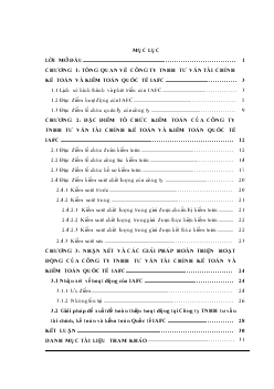 Báo cáo Thực tập tại Công ty TNHH tư vấn tài chính kế toán và kiểm toán Quốc tế IAFC