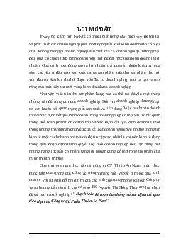 Chuyên đề Hạch toán kế toán bán hàng và xác định kết quả tiêu thụ của Công ty Cổ Phần Thiên An Nam