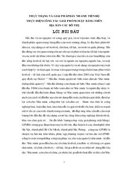 Đề tài Thực trạng và giải pháp đẩy nhanh tiến độ thực hiện công tác giải phóng mặt bằng trên địa bàn các đô thị