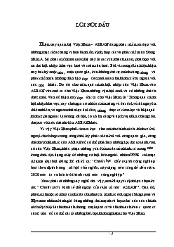 Đề tài Chính sách kinh tế đối ngoại của một số nước ASEAN