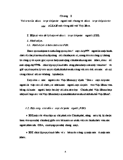 Đề tài Thực trạng FDI của ASEAN vào Việt Nam