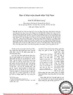Bài viết Bàn về khái niệm doanh nhân Việt Nam