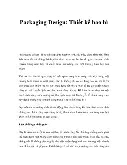 Bài viết Packaging Design: Thiết kếbao bì