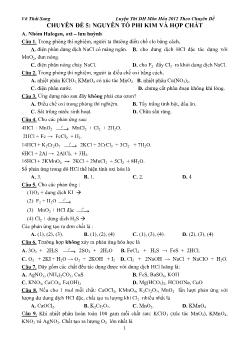 Chuyên đề Luyện thi đại học môn hóa 2012 nguyên tố phi kim và hợp chất