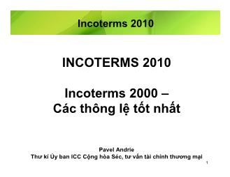 Đề tài Incoterms 2000 – Các thông lệ tốt nhất