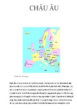Địa lý Châu Âu
