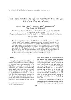 Hoàn lưu và mưa trên khu vực Việt Nam thời kỳ front Mei-Yu: Vai trò của dòng xiết trên cao