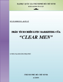 Phân tích chiến lược marketing của “clear men”