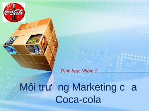 Thảo luận Môi trường Marketing của Coca-Cola