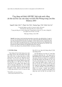 Ứng dụng mô hình ADCIRC tính toán nước dâng do bão tại khu vực cửa sông ven biển Hải Phòng trong cơn bão Damrey 2005