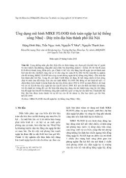Ứng dụng mô hình MIKE FLOOD tính toán ngập lụt hệ thống sông Nhuệ - Đáy trên địa bàn thành phố Hà Nội
