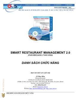 Đề tài Smart restaurant management 2.0 (phần mềm quản lý nhà hàng)