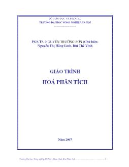Giáo trình Hóa phân tích - Đại học Nông nghiệp Hà Nội