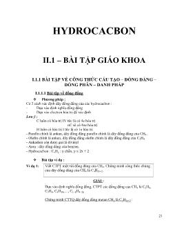 Phương pháp giải bài tập Hóa học - Hydrocacbon