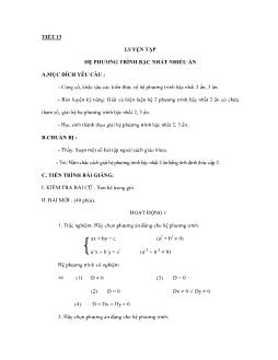 Bài giảng toán học -Luyện tập hệ phương trình bậc nhất nhiều ẩn