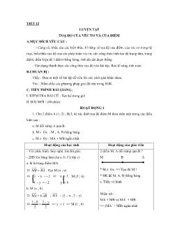 Bài giảng toán học -Luyện tập toạ độ của véc tơ và của điểm