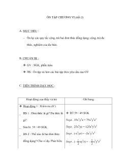 Bài giảng toán học -ÔN TẬP CHƯƠNG VI (tiết 2)