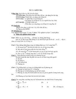 Bài giảng toán học -Tiết 74: kiểm tra