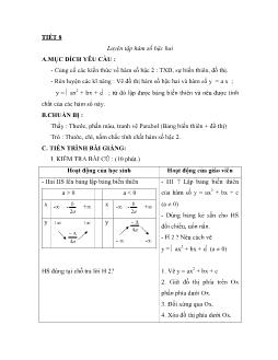 Bài giảng toán học -Tiết 8 luyện tập hàm số bậc hai