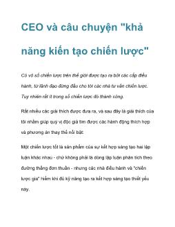 CEO và câu chuyện 