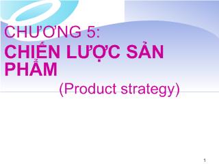 Đề tài Chiến lược sản phẩm (Product strategy)