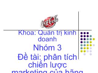 Đề tài Phân tích chiến lược marketing của hãng Coca.Cola