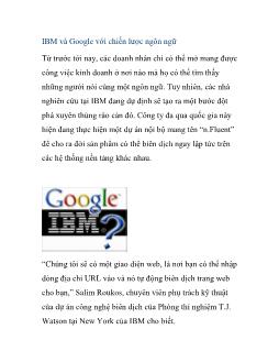 IBM và Google với chiến lược ngôn ngữ