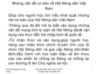 Những vấn đề cơ bản về Hội Nông dân Việt Nam