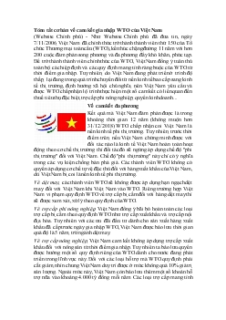 Tóm tắt cơ bản về cam kết gia nhập WTO của Việt Nam