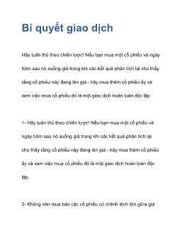 Bí quyết giao dịch