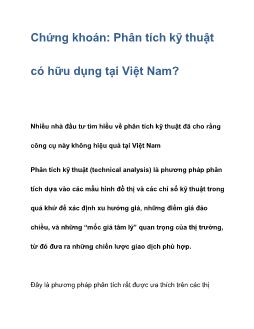 Chứng khoán: Phân tích kỹ thuật có hữu dụng tại Việt Nam?