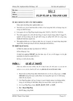 Bài 3: Flip flop và thanh ghi