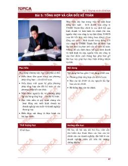 Báo cáo Kế toán - Bài 5: tổng hợp và cân đối kế toán