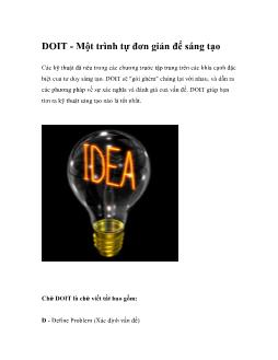 DOIT -Một trình tự đơn giản để sáng tạo