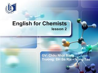English for Chemists - Lesson 2