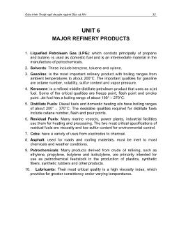 Giáo trình Thuật ngữ chuyên ngành Dầu và Khí - Unit 6: Major Refinery Products