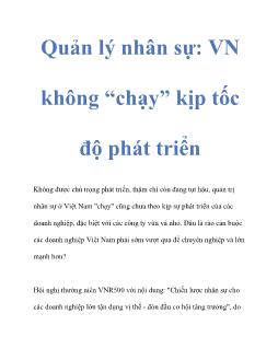 Quản lý nhân sự: Việt Nam không “chạy” kịp tốc độ phát triển