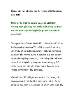 Quảng cáo và xu hướng của thị trường Việt Nam trong năm 2011