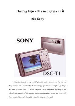 Thương hiệu - Tài sản quý giá nhất của Sony