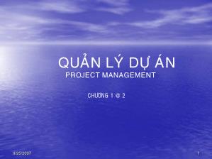 Bài giảng Quản lý dự án- Project management