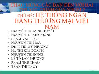 Bài thuyết trình hệ thống ngân hàng thương mại Việt Nam