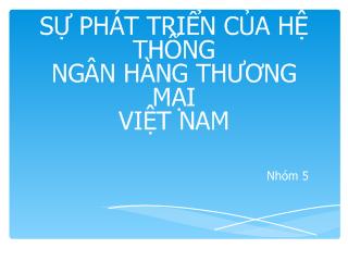 Bài thuyết trình - Sự phát triển của hệ thống ngân hàng thương mại Việt Nam